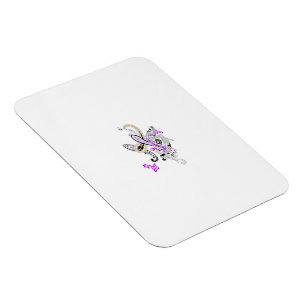 Imán Motivo Floral Paisley - Boho Blanco Purpura Naranj