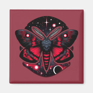 Imán Moto cósmico rojo y negro - místico celestial