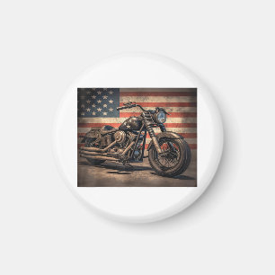 Imán Motocicleta Bandera Retro Bici