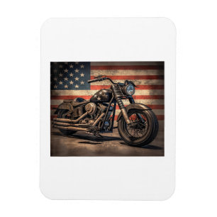 Imán Motocicleta Bandera Retro Bici