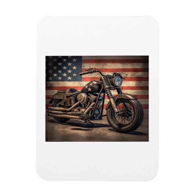 Imán Motocicleta Bandera Retro Bici (Vertical)