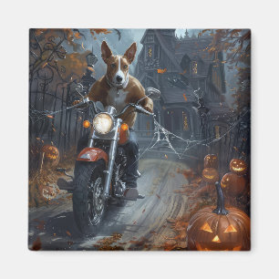 Imán Motocicleta Basenji Halloween Scary