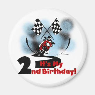 Imán Motocicleta Carreras 2º cumpleaños camisetas y reg