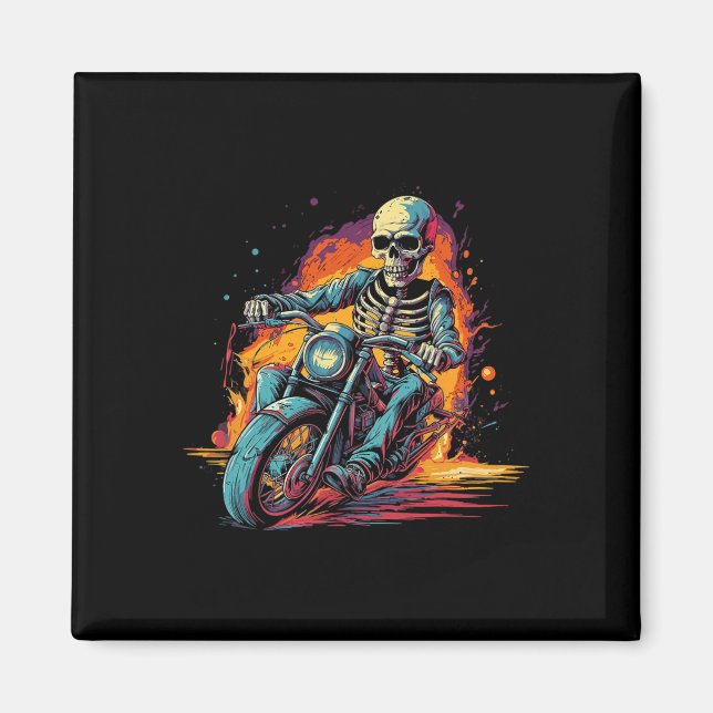 Imán Motocicleta Halloween Vestido Biker (Frente)