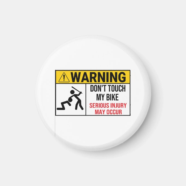 Imán Motocicleta No toques mi advertencia de ciclismo N (Frente)