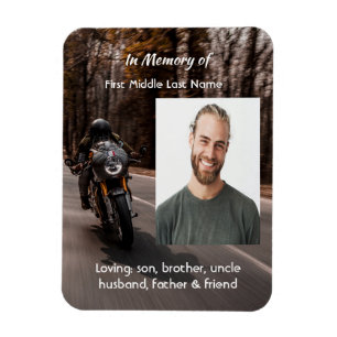 Imán Motociclista de motocicleta de foto personalizada