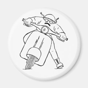 Imán Motociclista Retro Motociclista con bigote