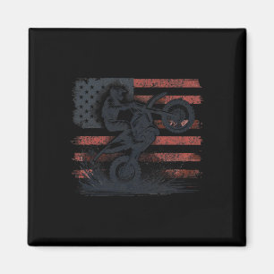 Imán Motocross Bandera Americana Moto de Tierra