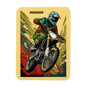 Imán Motocross de nombre personalizado