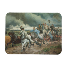 Imán Motor de fuego vintage (por Eugène Burnand)