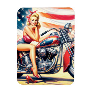 Imán Motorciclo Retro Pin Up