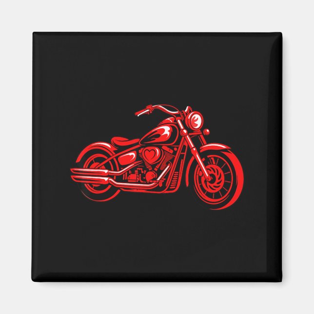 Imán Motorcycle Heart Biker Valentines Day Rider Couple (Frente)