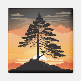 Imán Mountain Pine Refrigerator Magnet - Majestic Fores