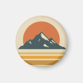 Imán Mountain Sunset Vintage Magnet