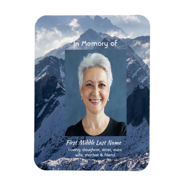 Imán  Mountains Alpine Memorial Keepsake (Vertical)