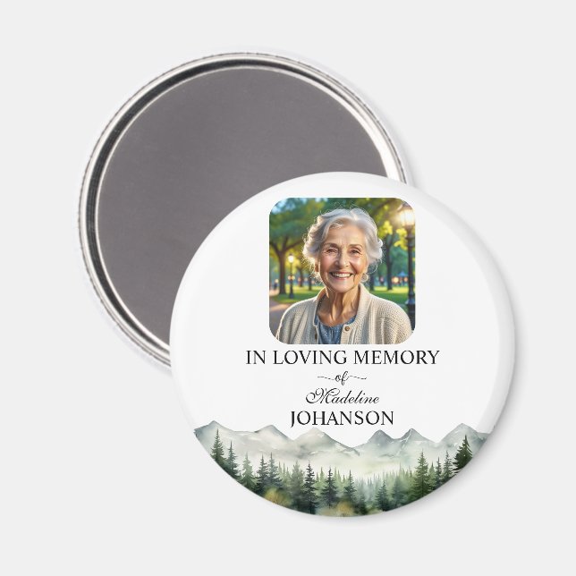 Imán Mountains and Trees Celebration Of Life Keepsake (Anverso/Reverso)