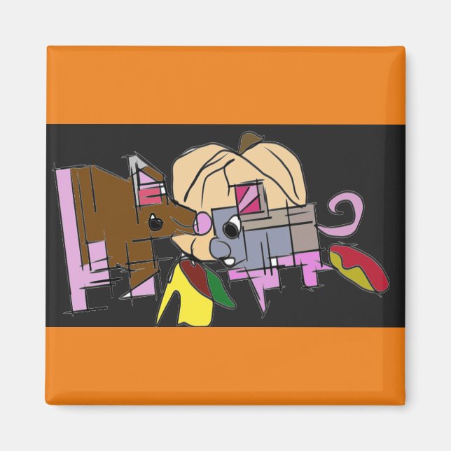 Imán Mouses y calabaza (Frente)