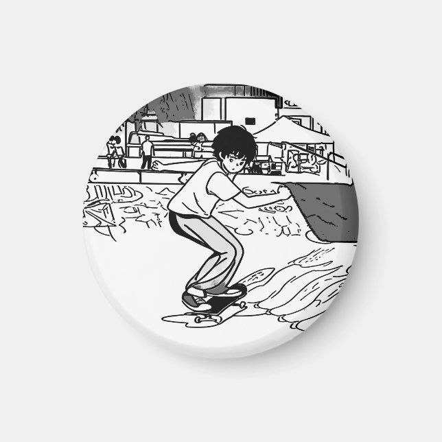 Imán Movimientos de monopatín - joven skater (Frente)