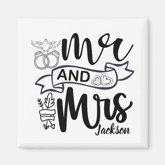 Imán Mr. and Mrs. Newly Wed Magnet (Frente)