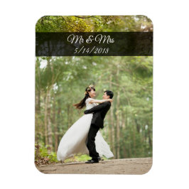 Imán Mr & Mrs Boda Couple Photo Mini Magnet