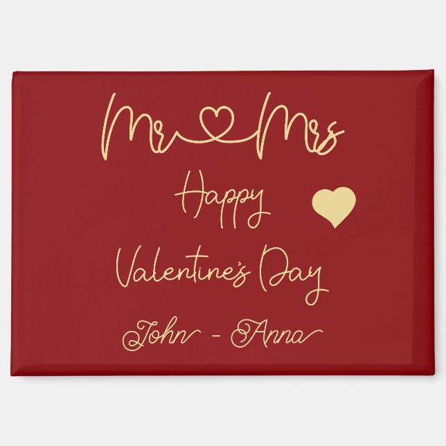 Imán Mr & Mrs Happy Valentine's Day Magnet (Anverso)