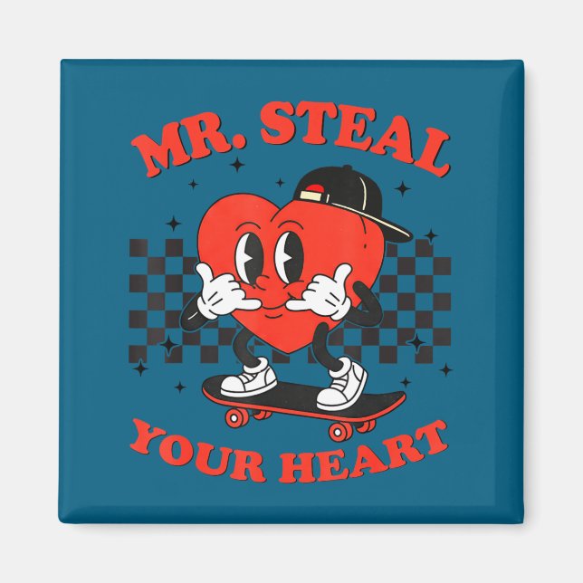 Imán Mr Steal Your Heart For Boys Toddlers Valentine's  (Frente)