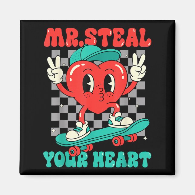 Imán Mr Steal Your Heart For Boys Toddlers Valentine's  (Frente)