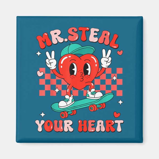 Imán Mr Steal Your Heart For Boys Toddlers Valentine's  (Frente)