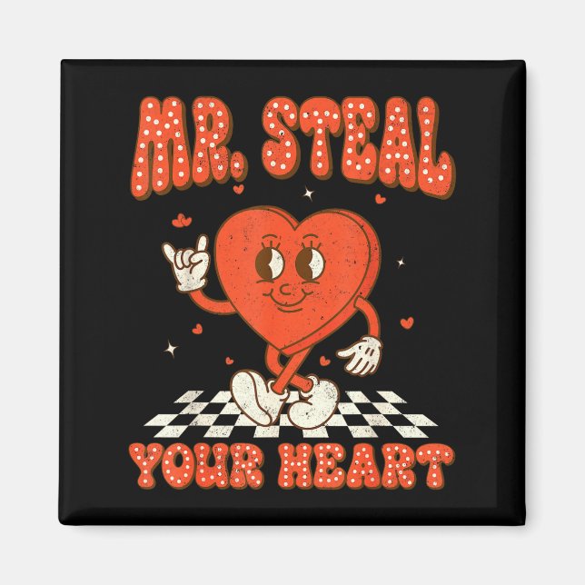 Imán Mr Steal Your Heart For Boys Toddlers Valentine's  (Frente)