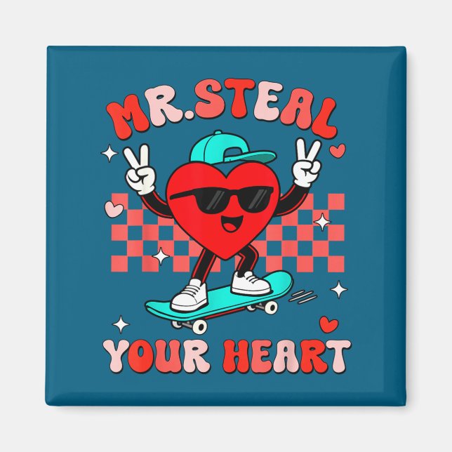 Imán Mr Steal Your Heart For Boys Toddlers Valentine's  (Frente)