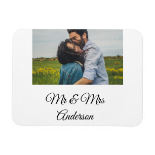 Imán Mr y mrs le añaden un nombre a la etiqueta de foto