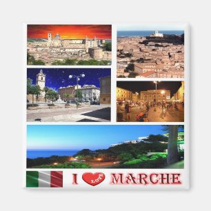 Imán MRC001 MARCHE I Love, Mosaic, Italia, Fridge