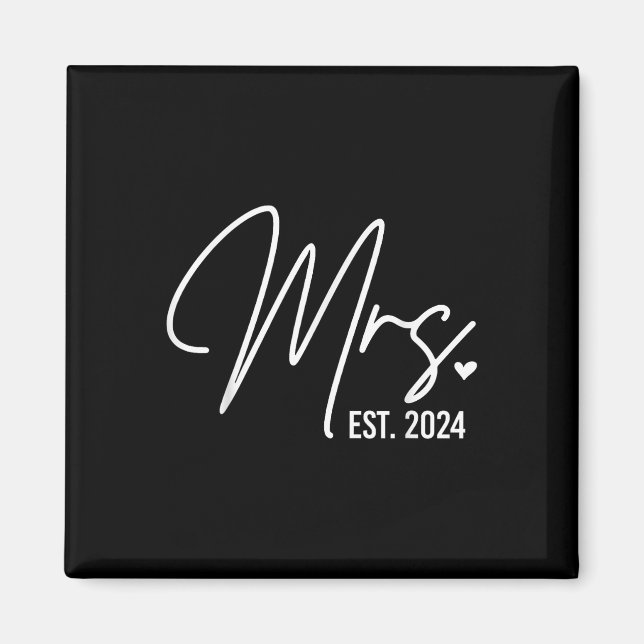 Imán Mrs. Est. 2024 Just Married Wedding For Her Mr &am (Frente)