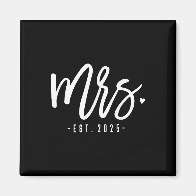 Imán Mrs. Est. 2025 Just Married Wedding Couples Mr &am (Frente)