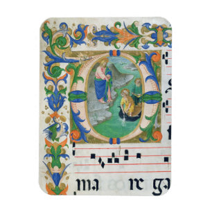Imán Ms 515 f.1r el proyecto milagroso de pescados, de