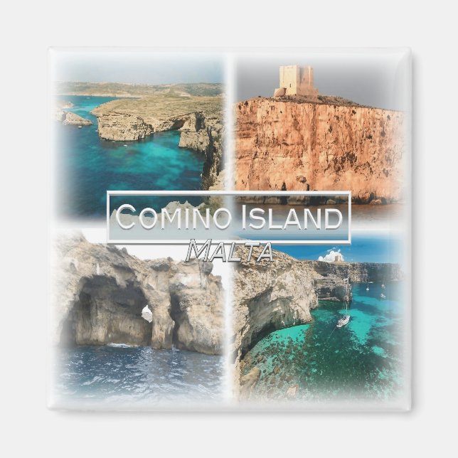 Imán MT0014 Europa, Malta, Comino, nevera (Frente)