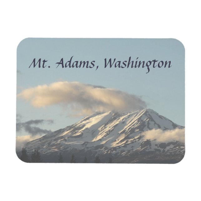 Imán Mt. Adams, Washington con foto en la nube (Horizontal)