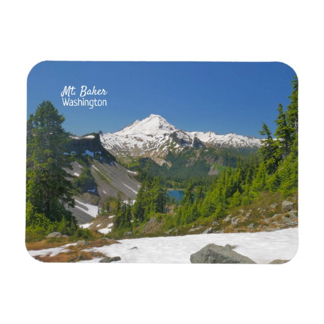 Imán Mt. Baker Washington Flexible Photo Magnet (Horizontal)