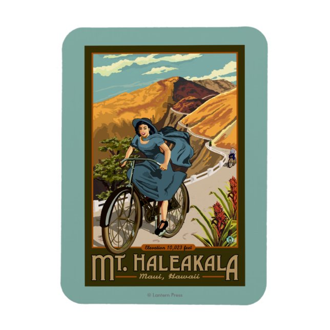 Imán Mt. Haleakala Viaja en bicicleta por Hawaii (Vertical)