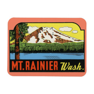 Imán Mt. Rainer Washington Vintage Travel Magnet