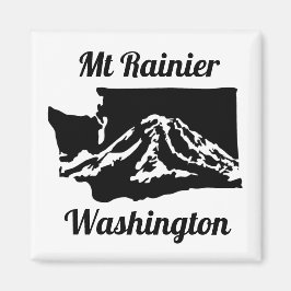 Imán Mt Rainier Magnet - B&W