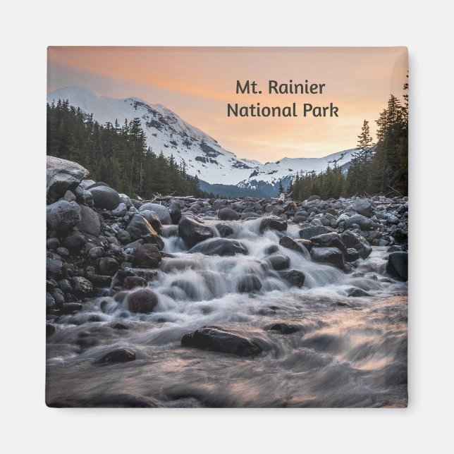Imán Mt. Rainier National Park Souvenir Magnet (Frente)