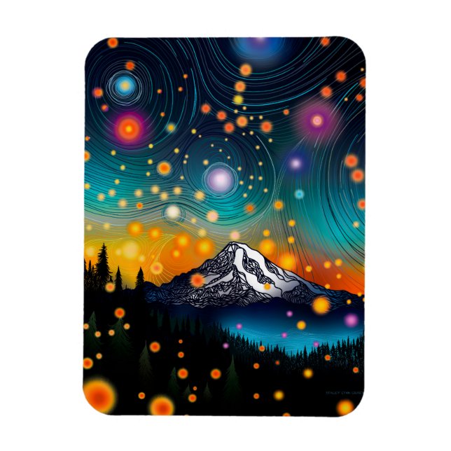 Imán Mt. Rainier Starry Sky (Vertical)