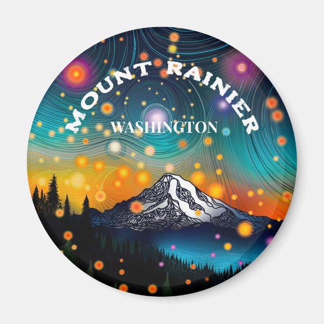 Imán Mt. Rainier Starry Sky (Frente)
