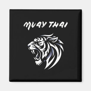 Imán Muay Thai Mma Lucha Tatuaje Tigre Rugido Kickboxin