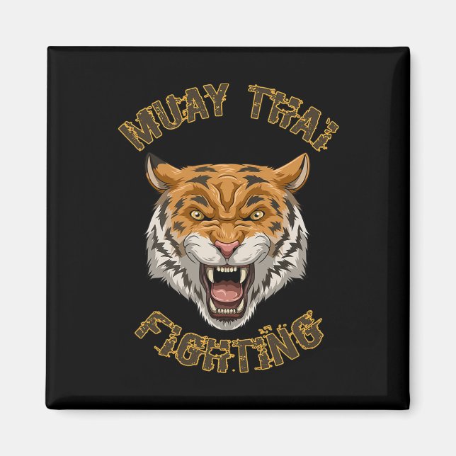 Imán Muay Thai Tiger - Regalo de boxeo tailandés y kick (Frente)