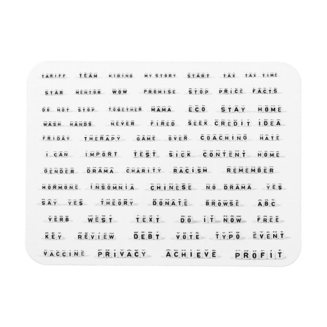 Imán Muchas palabras en cubos (Horizontal)