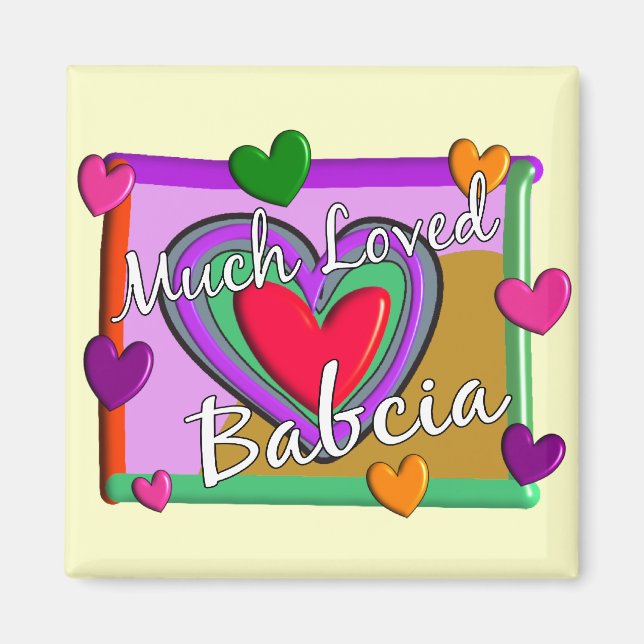 Imán Mucho amor Babcia (abuela polaca) (Frente)