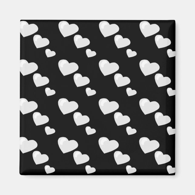 Imán Mucho amor (patrón del corazón) (blanco) (Frente)