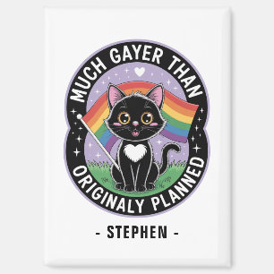 Imán Mucho Gayer - Gracioso gato negro lindo orgullo LG